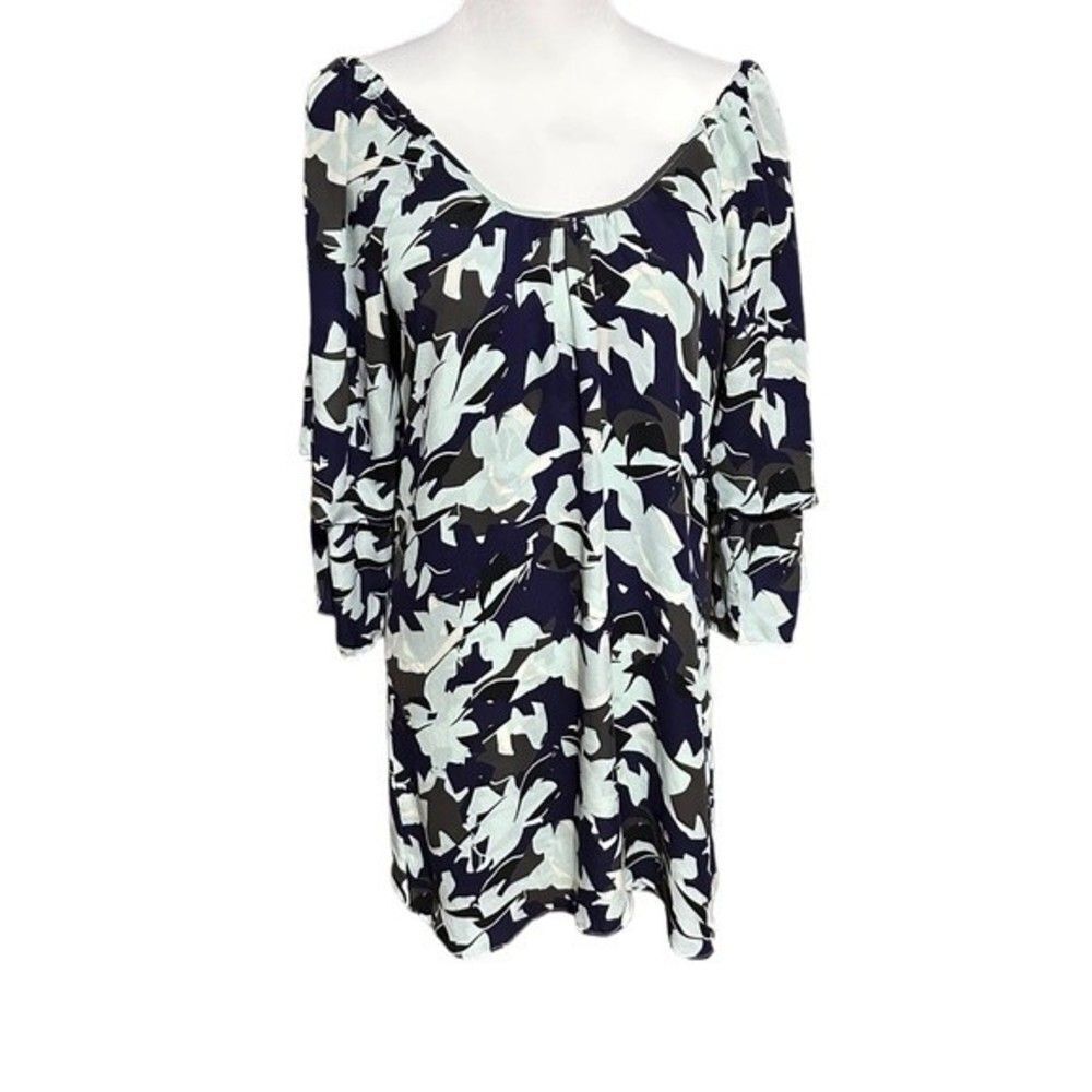 Parker Neiman Marcus Dress Blue Green Gray Sz L